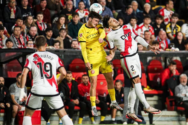 Rayo Vallecano vs Girona on the 35 the matchday of the 2025 26 Spanish First Division May 11, 2026, Madrid, Spain: Ratiu fights for the ball against Joel Roca during the Spanish championship LaLiga football match between Rayo Vallecano v Girona FC on Estadio Vallecas 11 May 2026 at , Spain. Madrid Spain Madrid Madrid Spain Copyright: xAlejandroxMatiasx