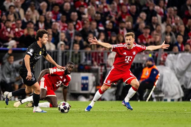 MUNICH, GERMANY - MAY 6: Joshua Kimmich (FC Bayern Muenchen, 6) reacts emotionally, protests after a possible handball during the UEFA Champions League Semi-Final between FC Bayern Muenchen vs Paris Saint-Germain at Allianz Arena at Semi-Finals 2nd leg of the UEFA Champions League on May 6, 2026 in Munich, Germany. Bavaria Germany Copyright: xSteffiexWunderlx