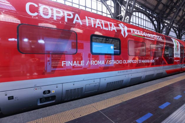 The Italian Cup s journey from Milan to Rome during the Frecciarossa Italian Cup 2025 2026 final soccer match between Lazio and Inter Milan at the Stadio Olimpico in Rome, Italy - May 12, 2026 - Soccer  Copyright: xPhotoxbyxStefanoxNicoli LaPressex