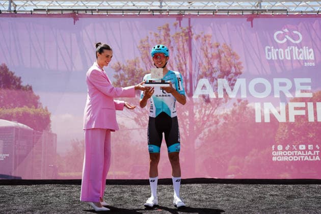 Italy™s Manuele Tarozzi of Bardiani CSF 7 Saber (Premio Fuga prize) during Stage 4 of the Giro d™Italia, from Catanzaro to Cosenza, Italy, Tuesday, May 12, 2026.  Copyright: xMassimoxPaolone LaPressex