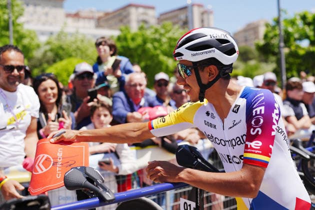 Colombia™s Egan Arley Bernal Gomez of Netcompany Ineos during Stage 4 of the Giro d™Italia, from Catanzaro to Cosenza, Italy, Tuesday, May 12, 2026.  Copyright: xMassimoxPaolone LaPressex