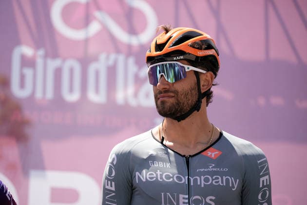 Colombia™s Egan Arley Bernal Gomez of Netcompany Ineos and Italy™s Filippo Ganna of Netcompany Ineos during Stage 4 of the Giro d™Italia, from Catanzaro to Cosenza, Italy, Tuesday, May 12, 2026.  Copyright: xMarcoxAlpozzi LaPressex