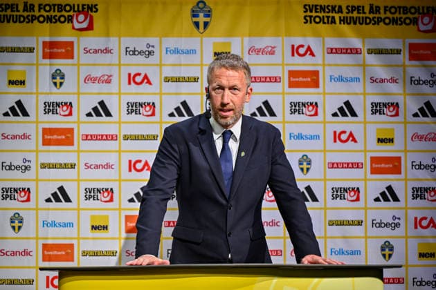 STOCKHOLM, SVERIGE 20260512 Förbundskapten Graham Potter presenterar Sveriges trupp till fotbolls-VM vid en pressträff pa Posthuset pa tisdagen. STOCKHOLM SVERIGE x10430x
