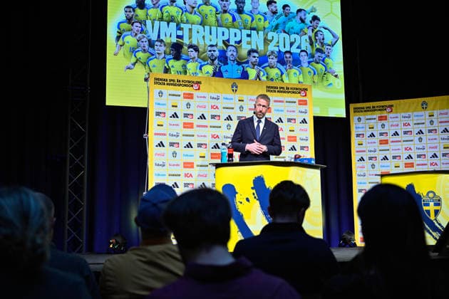 STOCKHOLM, SWEDEN 20260512 national team, Nationalteam captain Graham Potter presents Sweden s squad for the World Cup at a press conference, PK, Pressekonferenz at Posthuset on Tuesday. STOCKHOLM SWEDEN x10430x