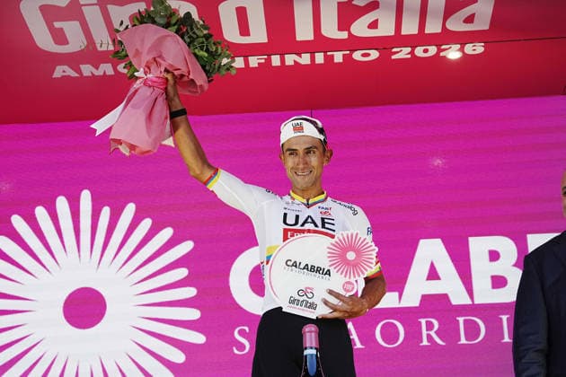 Ecuador™s Manuel Jhonatan Narvaez of UAE Team Emirates XRGduring Stage 4 of the Giro d™Italia, from Catanzaro to Cosenza, Italy, Tuesday, May 12, 2026.  Copyright: xGianxMattiaxD Albertox xLaPressex