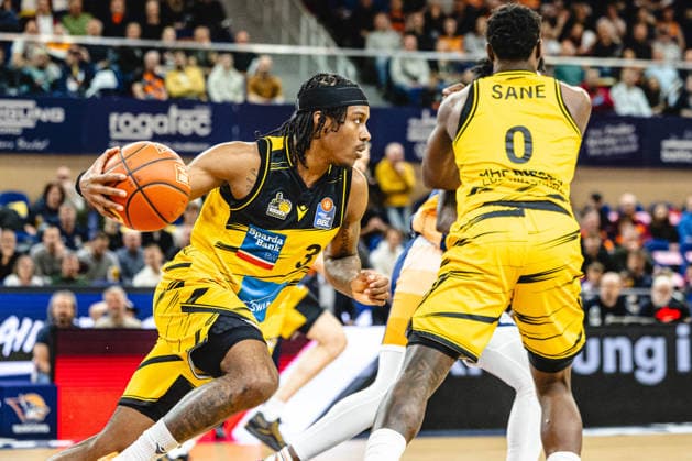 Rostock, Deutschland 12. Mai 2026: easyCredit BBL Play-Ins - 2025 2026 - Rostock Seawolves gegen MHP Riesen Ludwigsburg Im Bild: Stefan Smith (MHP RIESEN Ludwigsburg) Stadthalle Rostock Mecklenburg-Vorpommern Copyright: xFotostandx xVoelkerx