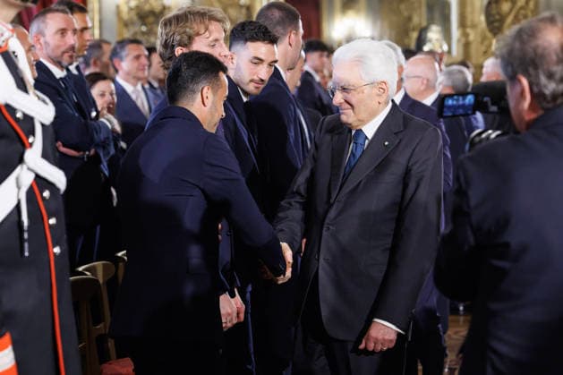 Il presidente della Repubblica Sergio Mattarella al Quirinale in occasione dell™incontro con le delegazioni di Lazio e Inter, finaliste della Coppa Italia di calcio Frecciarossa 2025 2026, Roma, MartedÃ¬ 12 Maggio 2026 (Foto Roberto Monaldo LaPresse) President of the Republic Sergio Mattarella at the Quirinale during the meeting whit the delegations of the Lazio and Inter football teams, finalists of the 2025 2026 Freccirossa Italian Cup, Rome, Tuesday, May 12, 2026  Copyright: xRobertoxMonaldo LaPressex