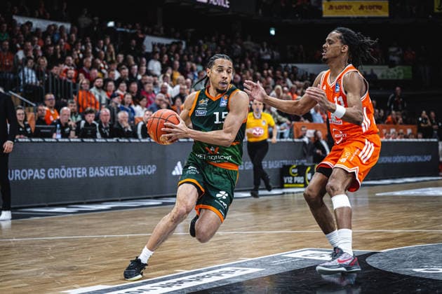 1. Basketball Bundesliga, easyCredit BBL, Saison 2025 2026, Herren, Play-Ins, Spiel um Platz 7, 12.05.2026, RASTA Vechta - Gladiators Trier Jordan Roland ( 15 - VET-CONCEPT Gladiators Trier) in Aktion Vechta RASTA Dome Niedersachsen Deutschland