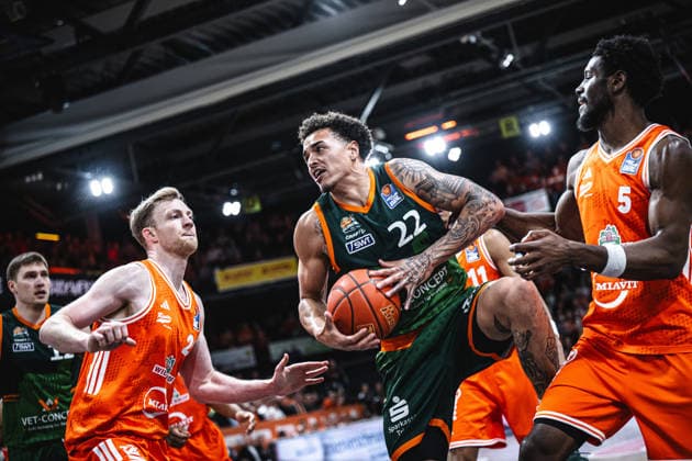 1. Basketball Bundesliga, easyCredit BBL, Saison 2025 2026, Herren, Play-Ins, Spiel um Platz 7, 12.05.2026, RASTA Vechta - Gladiators Trier Nolan Adekunle ( 22 - VET-CONCEPT Gladiators Trier) in Aktion Vechta RASTA Dome Niedersachsen Deutschland