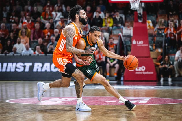 1. Basketball Bundesliga, easyCredit BBL, Saison 2025 2026, Herren, Play-Ins, Spiel um Platz 7, 12.05.2026, RASTA Vechta - Gladiators Trier Jordan Roland ( 15 - VET-CONCEPT Gladiators Trier) in Aktion Vechta RASTA Dome Niedersachsen Deutschland