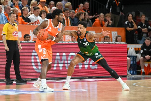 RASTA Vechta vs. VET-CONCEPT Gladiators Trier, easyCredit Basketball Bundesliga, Play-Ins, Saison 2025 2026, 12.05.2026, RASTA Vechta vs.VET-CONCEPT Gladiators Trier, easyCredit Basketball Bundesliga, Play-Ins, Saison 2025 2026, 12.05.2026 Vechta Copyright: xEibner-Pressefoto RobertxGertzenx EP_RGN
