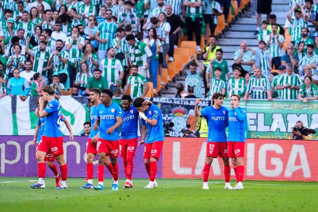May 12, 2026, Sevilla, Sevilla, SPAIN: Hector Fort of Elche CF celebrates a goal during the Spanish league, LaLiga EA Sports, football match played between Real Betis and Elche CF at La Cartuja stadium on May 12, 2026, in Sevilla, Spain. Real Betis V Elche CF - LaLiga EA Sports  - ZUMAa181 20260512_zaa_a181_101 Copyright: xJoaquinxCorcherox