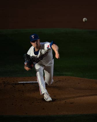 May 12, 2026, Arlington, Texas, USA: Texas Rangers pitcher MACKENZIE GORE (1) pitches during the game between the Texas Rangers and the Arizona Diamondbacks. Texas Rangers Win 7-4  - ZUMAm348 20260512_znp_m348_002 Copyright: xLuisxRevillaxMatax