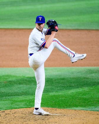 May 12, 2026, Arlington, Texas, USA: Texas Rangers pitcher MACKENZIE GORE (1) prepares to send a pitch during the game between the Texas Rangers and the Arizona Diamondbacks. Texas Rangers Win 7-4  - ZUMAm348 20260512_znp_m348_017 Copyright: xLuisxRevillaxMatax