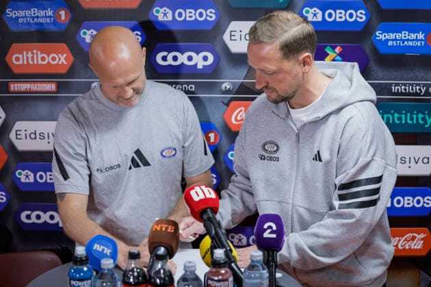 New Valerenga coach Oslo 20260513 Sports director Joachim Jonsson presents Johannes Moesgaard as the new head coach of Valerenga Photo Jonas Been Henriksen NTB Oslo Norway EDITORIAL USE ONLY RESTRICTED USE FOR BETTING COMPANIES  Copyright: xJonasxBeenxHenriksenx xNTBx