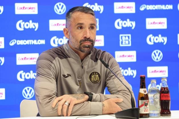 Anderlecht s coach Jeremy Taravel pictured during a press conference, PK, Pressekonferenz of Royal Sporting Club Anderlecht ahead of the final of the Croky Cup Belgian cup competition, Wednesday 13 May 2026 in Brussels. BRUNOxFAHY  x173685829x