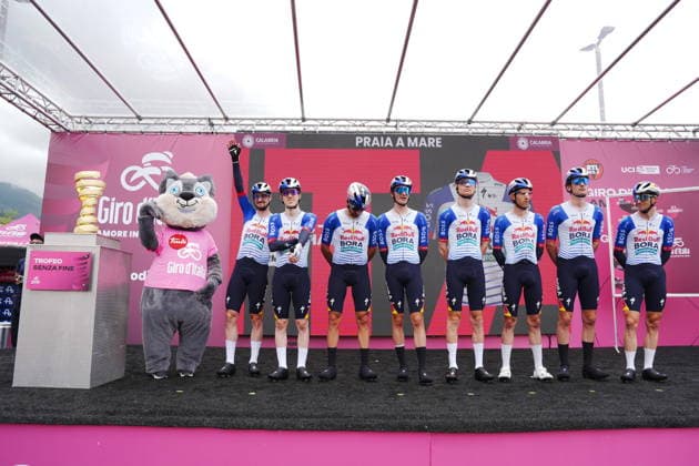 Team Bora - Hansgrohe during Stage 5 of the Giro d™Italia, from Praia a Mare to Potenza, Italy, Wednesday, May 13, 2026.  Copyright: xMassimoxPaolone LaPressex