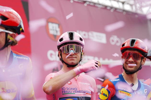 I taly™s Giulio Ciccone of Lidl-Trek pink jersey during Stage 5 of the Giro d™Italia, from Praia a Mare to Potenza, Italy, Wednesday, May 13, 2026.  Copyright: xMassimoxPaolone LaPressex