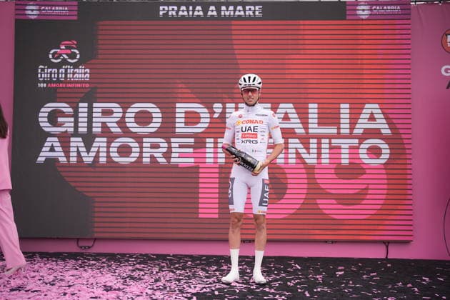 Switzerland™s Jan Christen of UAE Team Emirates XRG White jersey during Stage 5 of the Giro d™Italia, from Praia a Mare to Potenza, Italy, Wednesday, May 13, 2026.  Copyright: xMarcoxAlpozzi LaPressex