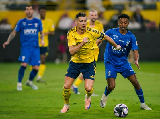 RIYADH, SAUDI ARABIA - MAY 12: Cristiano Ronaldo of Al Nassr in possession during the Saudi Pro League match between Al Nassr and Al Hilal at Al Awwal Park on May 12, 2026 in Riyadh, Saudi Arabia.  Copyright: xKhalidxAlhaj MBxMediax