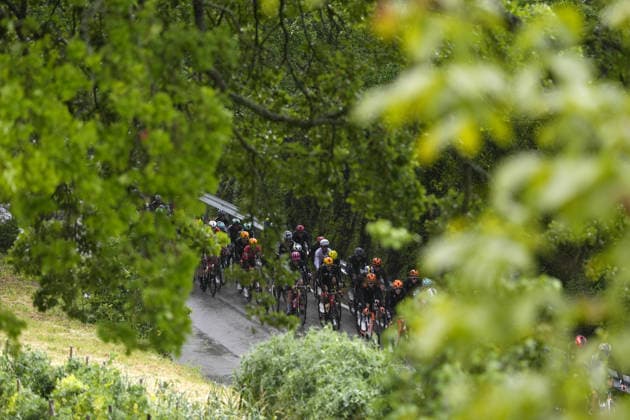 The pack rides during Stage 5 of the Giro d™Italia, from Praia a Mare to Potenza, Italy, Wednesday, May 13, 2026.  Copyright: xFabioxFerrari LaPressex