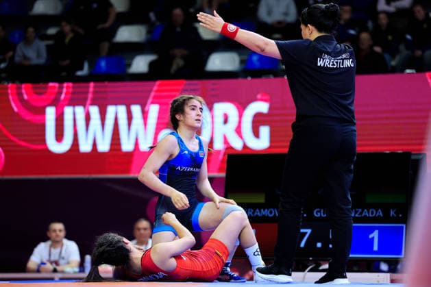 U17, U 17 Wrestling European Championships 49kg WW - Khadija Gurbanzada (AZE) df. Madina Bayramova (GER)
