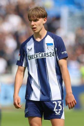 10.05.2025, xtgx, Fussball 2. Bundesliga, Hertha BSC Berlin - SpVgg Greuther Fürth emspor, v.l. Kennet Eichhorn (Hertha, 23) (DFL DFB REGULATIONS PROHIBIT ANY USE OF PHOTOGRAPHS as IMAGE SEQUENCES and or QUASI-VIDEO) Berlin
