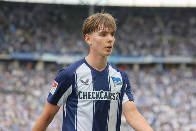 10.05.2025, xtgx, Fussball 2. Bundesliga, Hertha BSC Berlin - SpVgg Greuther Fürth emspor, v.l. Kennet Eichhorn (Hertha, 23) Portrait, Portraet, Einzelbild (DFL DFB REGULATIONS PROHIBIT ANY USE OF PHOTOGRAPHS as IMAGE SEQUENCES and or QUASI-VIDEO) Berlin