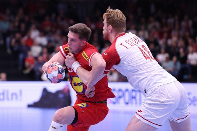 HANDBALL - IHF WC quali, AUT vs POL GRAZ,AUSTRIA,13.MAY.26 - HANDBALL - IHF World Championship, WM, Weltmeisterschaft 2027, European qualification, play off, OEHB international match, Länderspiel, Nationalmannschaft Austria vs Poland. Image shows Tobias Wagner (Austria) and Tomasz Gebala (Poland). GEPAxpictures xChrisxBauer