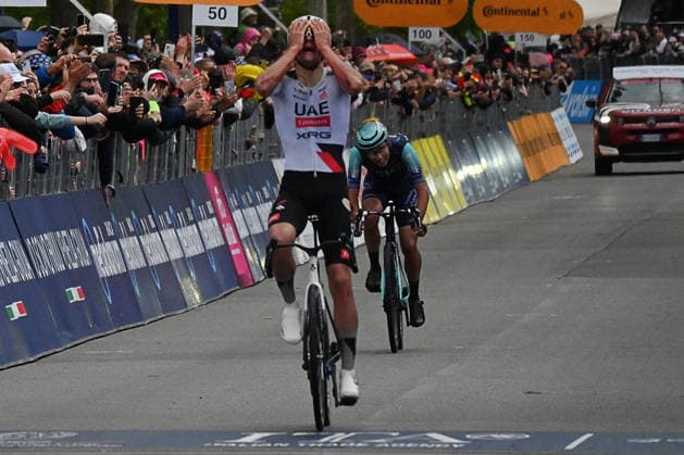 IPA84641740 - Giro d Italia 2026 - Stage 5 Praia a Mare-Potenza, Igor Arrieta (UAE Team Emirates XRG) stage winner during Stage 5 - Praia a Mare - Potenza, Giro d Italia race in Potenza, Italy, May 13 2026  Copyright: xPasqualexGolia IPAxSportx xx 84641740