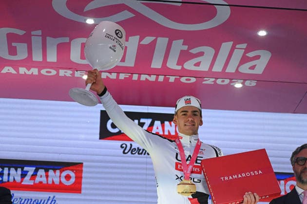 IPA84641744 - Giro d Italia 2026 - Stage 5 Praia a Mare-Potenza, Igor Arrieta (UAE Team Emirates XRG) stage winner during Stage 5 - Praia a Mare - Potenza, Giro d Italia race in Potenza, Italy, May 13 2026  Copyright: xPasqualexGolia IPAxSportx xx 84641744
