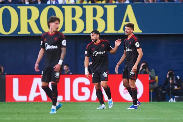 Kike Salas (Sevilla FC) celebrates after scoring his team˜s second goal during the LaLiga EA Sports match between Villarreal CF and Sevilla FC at Estadio de la Ceramica on May 13, 2026 in Villarreal, Spain. (Photo by Maria Jose Segovia DeFodi Images) -