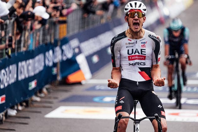 2026 Giro d Italia Stage 5 Picture by Zac Williams SWpix.com - 13 05 2026 - Cycling - 2026 Giro d Italia - Stage 5 - Praia a Mare to Potenza - Igor Arrieta, UAE Team Emirates XRG, wins Stage 5. Copyright: x xSWpix.comx(t axPhotographyxHubxLtd)xZacxWilliams SWpix.comx SWP-2645