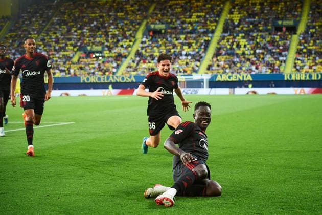 Akor Adams (Sevilla FC) during the LaLiga EA Sports match between Villarreal CF and Sevilla FC at Estadio de la Ceramica on May 13, 2026 in Villarreal, Spain. (Photo by Maria Jose Segovia DeFodi Images) -