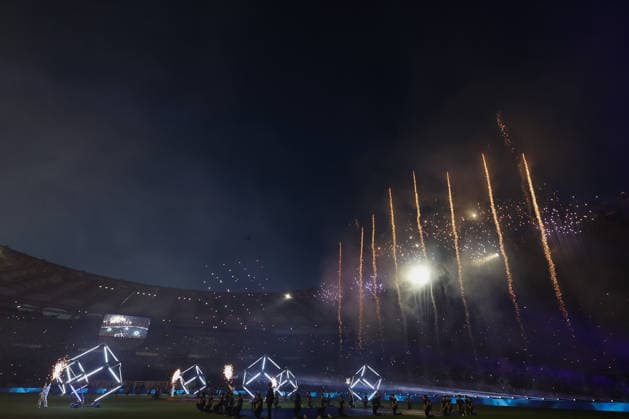 Lazio v Inter Milan - Italian Cup final match ROME, ITALY - MAY 13: A view of the opening show before the start of the Italian Cup football final match between Lazio and Inter Milan at the Olympic stadium in Rome, Italy, on May 13, 2026. Riccardo De Luca Anadolu Rome Italy. Editorial use only. Please get in touch for any other usage.  Copyright: x2026xAnadoluxRiccardoxDexLucax