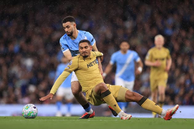 Football - Premier League - Manchester City v Crystal Palace 13th May 2026 - Premier League - Manchester City v Crystal Palace - Rayan Ait-Nouri of Manchester City and Maxence Lacroix of Crystal Palace - Photo: Simon Stacpoole Offside. Manchester UK Copyright: xSimonxStacpoolexOffside