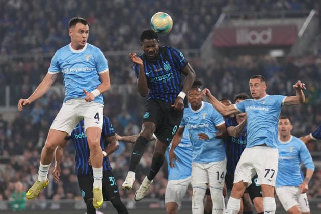 Inter Milan s Marcus Thuram gol during the Frecciarossa Italian Cup 2025 2026 final soccer match between Lazio and Inter Milan at the Stadio Olimpico in Rome, Italy - May 13, 2026 - Soccer  Copyright: xAlfredoxFalcone LaPressex