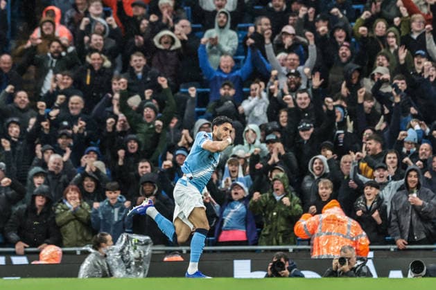 Premier League: Manchester City v Crystal Palace Omar Marmoush of Manchester City celebrates his goal to make it 2-0 during the Premier League match Manchester City vs Crystal Palace at Etihad Stadium, Manchester, United Kingdom on 13 May 2026 (Photo by Mark Cosgrove News Images) Manchester Etihad Stadium Greater Manchester United, ManU Kingdom Copyright: xMarkxCosgrove NewsxImagesx