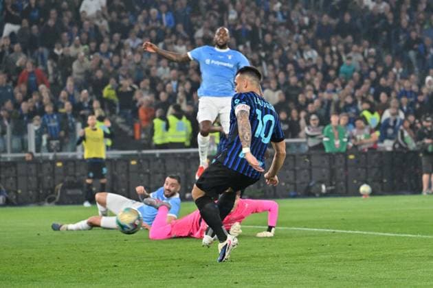 Foto IPP Felice De Martino Roma 13 05 2026 Calcio Coppa Italia 2025-2026 - Finale Lazio - Inter Nella foto: il Gol di Lautaro Martinez per lo 0 a 2 dell Inter Italy Photo Press World Copyright Roma italy Italia ITALY  Copyright: xR4924_italyphotopressx