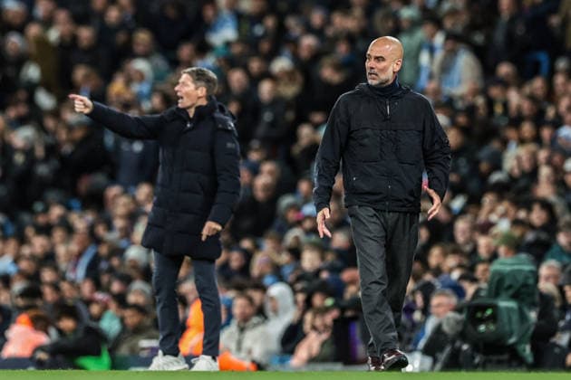 Premier League: Manchester City v Crystal Palace Josep Guardiola manager of Manchester City reacts during the Premier League match Manchester City vs Crystal Palace at Etihad Stadium, Manchester, United Kingdom on 13 May 2026 (Photo by Mark Cosgrove News Images) Manchester Etihad Stadium Greater Manchester United, ManU Kingdom Copyright: xMarkxCosgrove NewsxImagesx