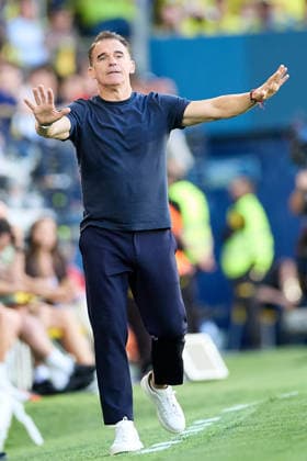 Kings League Italy 2026 May 13, 2026, Villarreal, Castellon, Spain: Luis Garcia Plaza head coach of Sevilla CF reacts during the Spanish championship LaLiga football match between Villarreal CF and Sevilla CF on 13 May 2026 at Ceramica Stadium in Villarreal, Spain. Villarreal Fonzies Arena Spain Spanish La Liga EA Sports soccer match Villarreal vs Sevilla Copyright: xCerezox