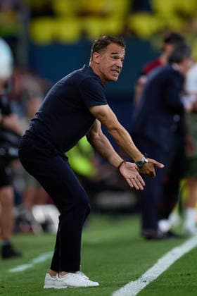 Kings League Italy 2026 May 13, 2026, Villarreal, Castellon, Spain: Luis Garcia Plaza head coach of Sevilla CF reacts during the Spanish championship LaLiga football match between Villarreal CF and Sevilla CF on 13 May 2026 at Ceramica Stadium in Villarreal, Spain. Villarreal Fonzies Arena Spain Spanish La Liga EA Sports soccer match Villarreal vs Sevilla Copyright: xCerezox