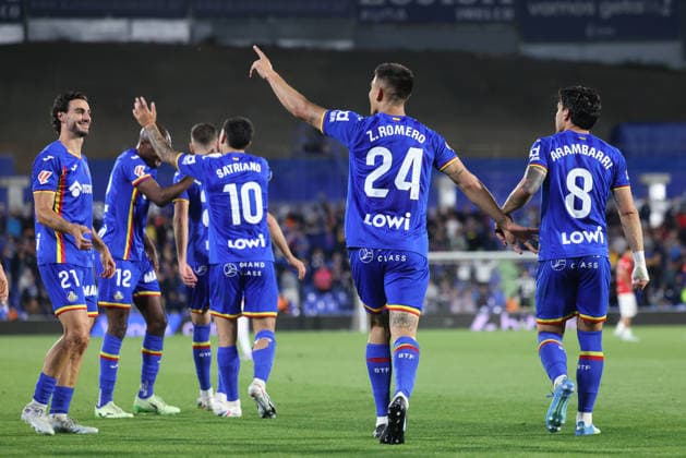 May 13, 2026, Getafe, Madrid, Spain: Zaid Romero of Getafe CF celebrates a goal during the Spanish League, LaLiga EA Sports, football match played between Getafe CF and RCD Mallorca at Coliseum de Getafe stadium on May 13, 2026, in Getafe, Spain. Getafe Spain - ZUMAa181 20260513_zaa_a181_324 Copyright: xDennisxAgyemanx
