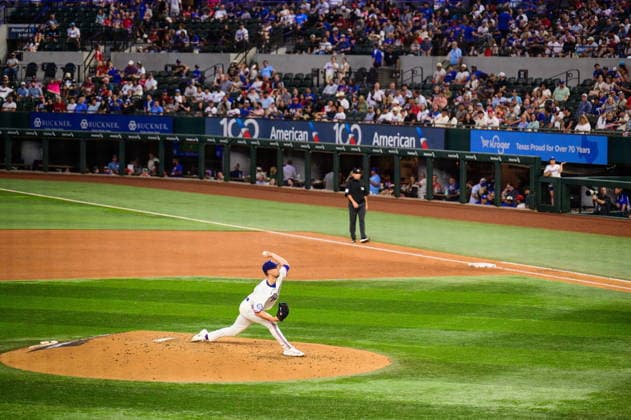 May 12, 2026, Arlington, Texas, USA: Texas Rangers pitcher MACKENZIE GORE (1) sends a pitch during the game between the Texas Rangers and the Arizona Diamondbacks. Texas Rangers Win 7-4  - ZUMAm348 20260512_znp_m348_013 Copyright: xLuisxRevillaxMatax