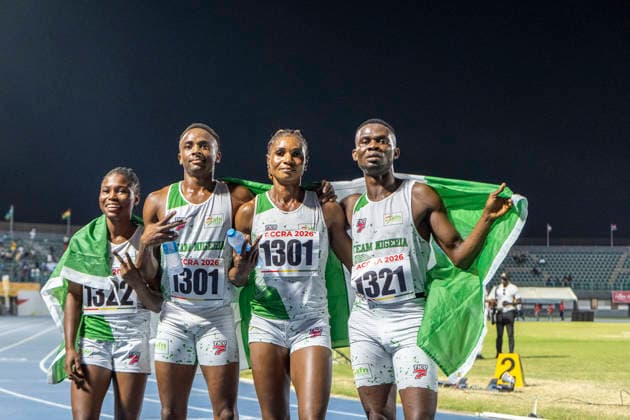 Ezekial Asuquo, Toheebat Jimoh, Victor Sampson and Patience Okon-George competes at The 24th African Senior Athletics Championships (ASAC) 2026 in Accra, Ghana, at the University of Ghana Sports Stadium from May 12 2026 Copyright: xCHRISTOPHERxONAHx