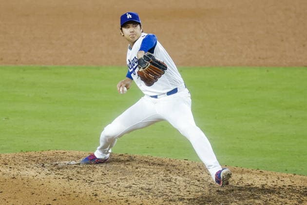 MLB, Baseball Herren, USA - Los Angeles Dodgers vs San Francisco Giants Dodgers pitcher Shohei Ohtani throws a pitch in the fifth inning of an MLB game between the Los Angeles Dodgers and the San Francisco Giants at Uniqlo Field at Dodger Stadium in Los Angeles, California, USA, 13 May 2026. LOS ANGELES CALIFORNIA United States  Copyright: xCHRISxTORRESx
