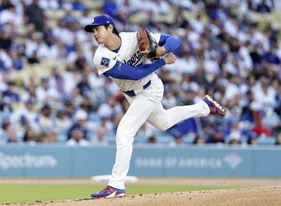 Baseball: Giants vs. Dodgers Los Angeles Dodgers pitcher Shohei Ohtani starts in a baseball game against the San Francisco Giants on May 13, 2026, at Dodger Stadium in Los Angeles.  A14AA0005554816P