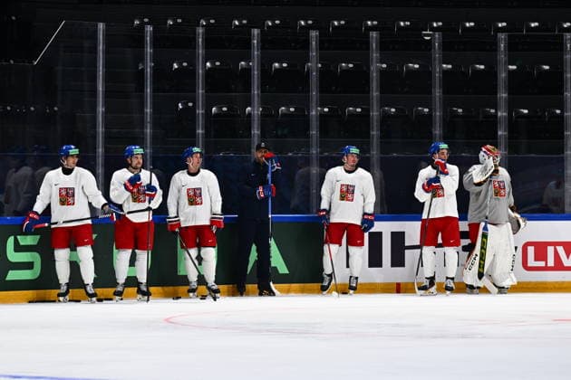 Czech national Ice hockey, Eishockey team training session at the 2026 IIHF Ice Hockey World Championship, WM, Weltmeisterschaft in Fribourg, Switzerland, on May 14, 2026. (CTKxPhoto RadekxPetrasek) CTKPhotoP2026051403851  CTKPhotoP2026051403851