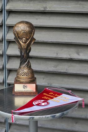 Donnerstag, 14.05.2026 Saison 2025 2026 Finale U17, U 17 Westfalenpokal im BVB Fußballpark Hohenbuschei, Dortmund, Germany. BV Borussia Dortmund U17 - VfL Bochum U17. Der B-Junioren Westfalenpokal und Wimpel.
