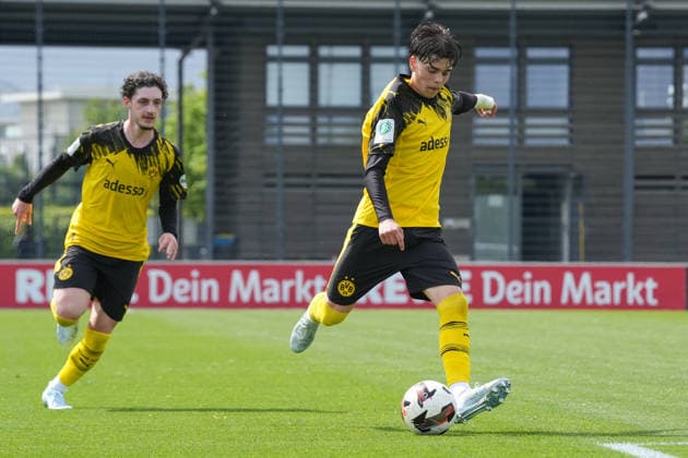 Donnerstag, 14.05.2026 Saison 2025 2026 Finale U17, U 17 Westfalenpokal im BVB Fußballpark Hohenbuschei, Dortmund, Germany. BV Borussia Dortmund U17 - VfL Bochum U17. Niclas Julius Goldberg (BVB)